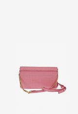 Logo plaque Crossbody Bag in Croc-Embossed Leather