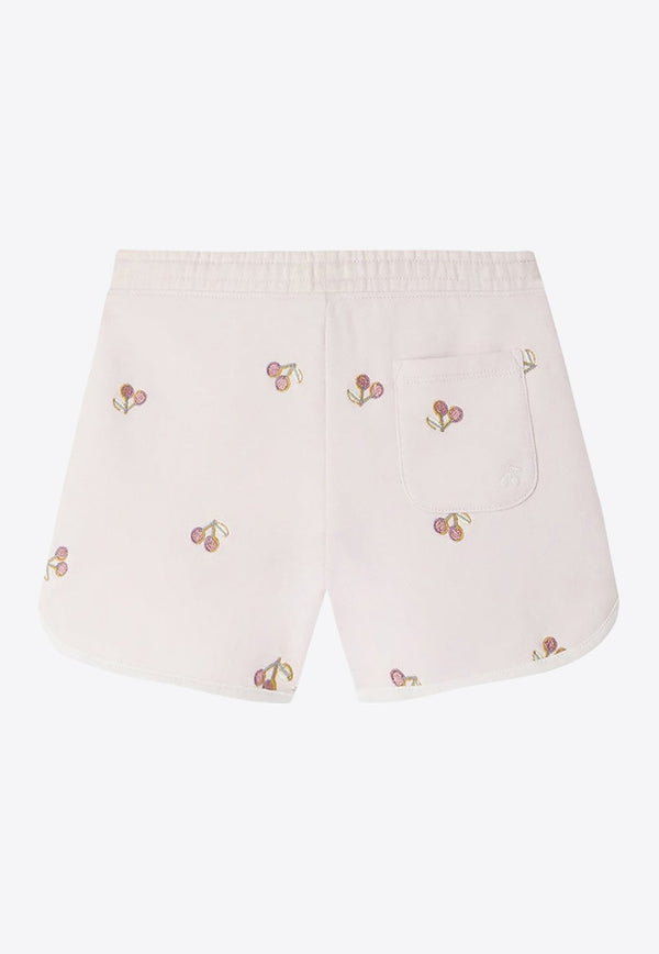 Girls Caroline Cherry Embroidered Shorts