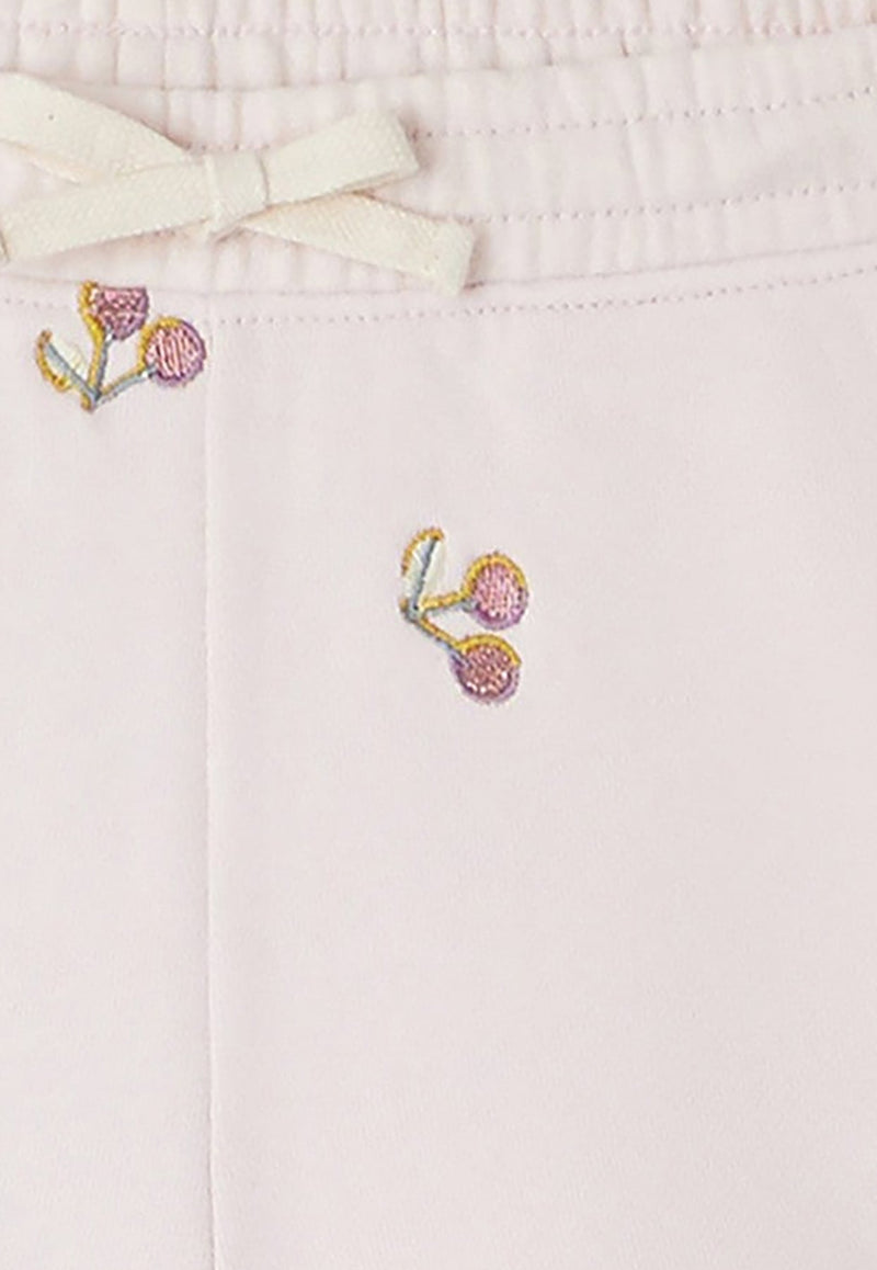 Girls Caroline Cherry Embroidered Shorts