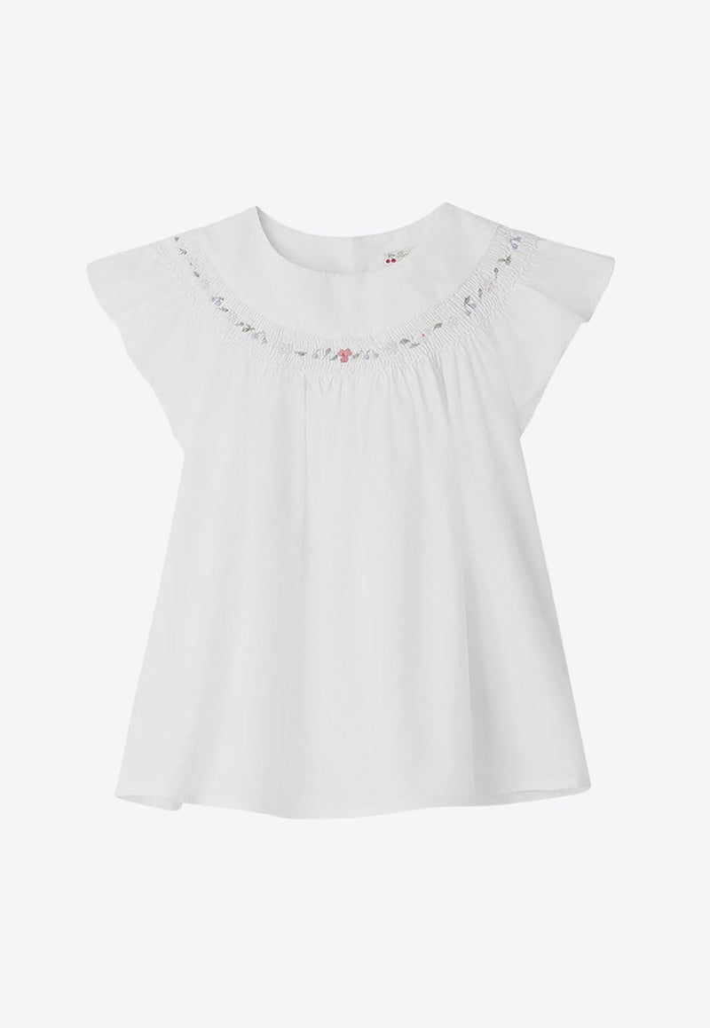 Girls Fillys Floral Embroidered Blouse