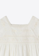 Girls Framboise Lace-Trimmed Dress