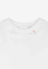 Baby Girls Cygne Embroidered-Collar Onesie