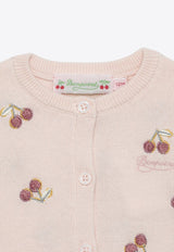 Baby Girls Claudie Cherry Embroidered Cardigan
