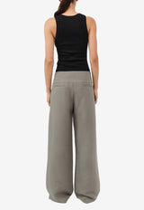 Wide Waistband Wide-Leg Pants