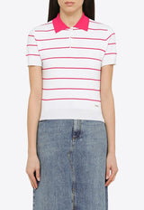 Striped Ribbed Polo T-shirt