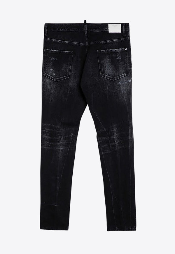 Distressed Washed-Out Slim Jeans