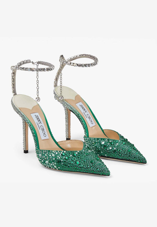 Saeda 100 Crystal-Embellished Pumps