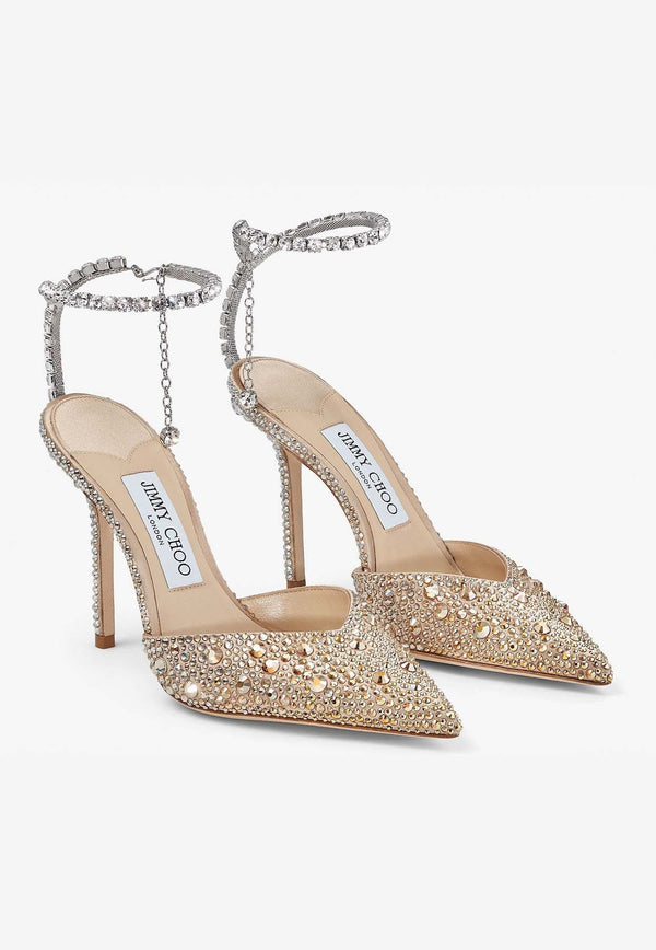 Saeda 100 Crystal-Embellished Pumps