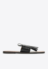 Bambi Square-Toe Leather Sandals