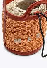 Tropicalia Leather and Raffia Bucket Bag