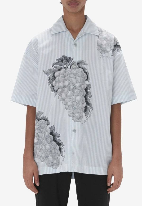 Grape Print Striped Shirt