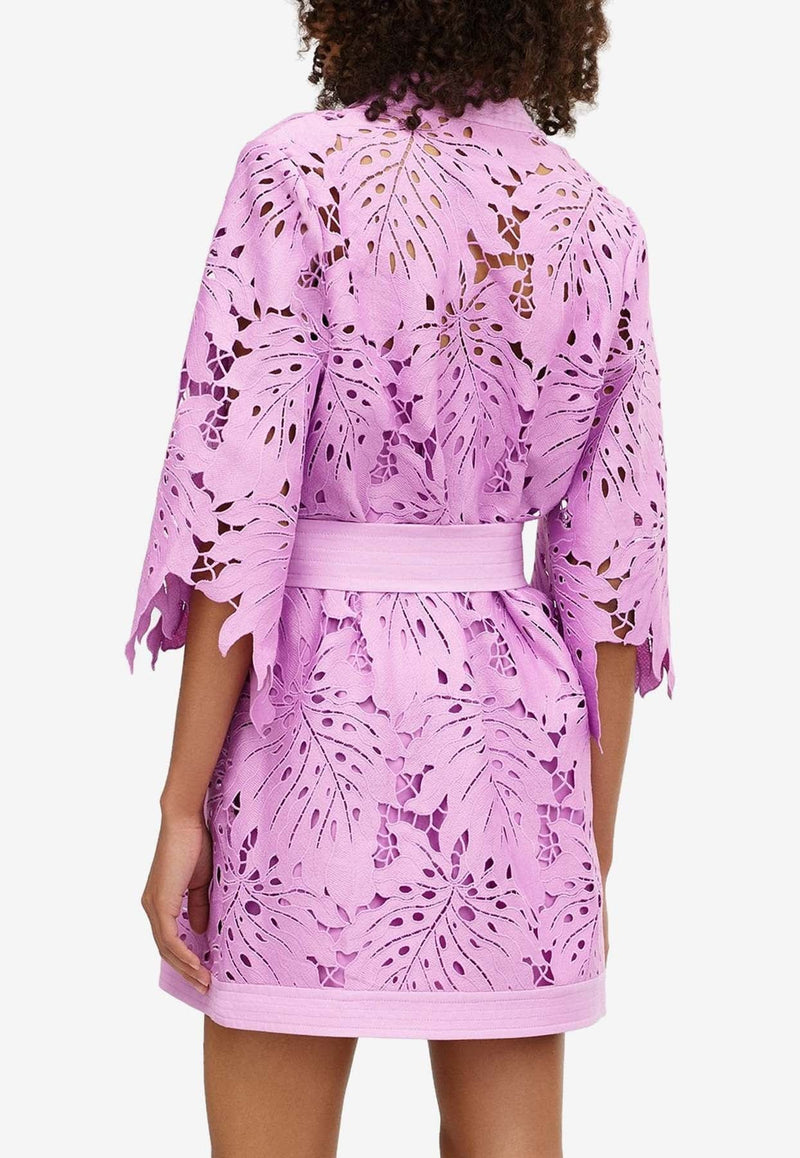 Ailish Belted Lace Mini Dress