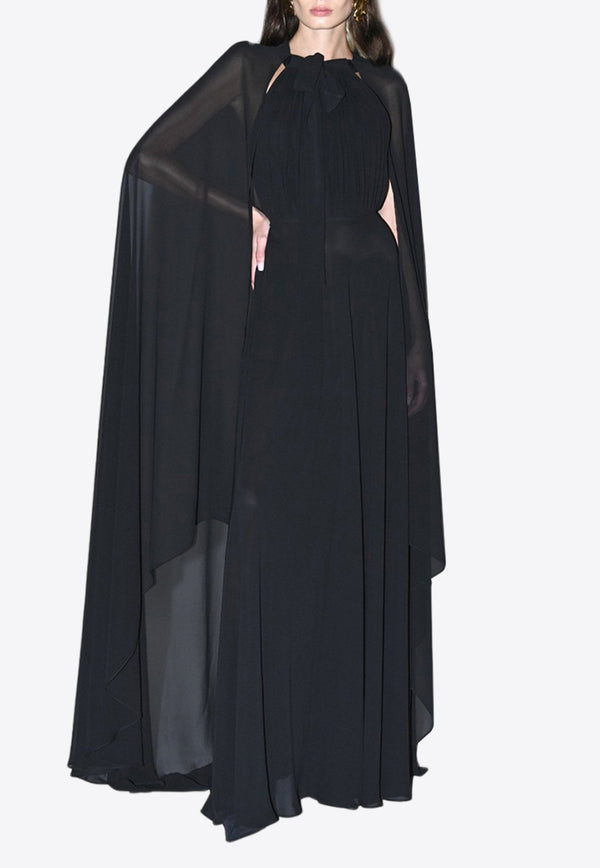 Chiffon Maxi Cape Dress