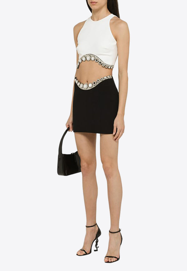 Crystal-Embellished Mini Skirt