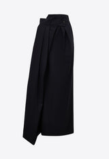 Deconstructed Midi Wool Skirt