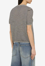 Linen-Blend Striped T-shirt