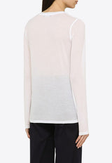 Semi-Sheer Crewneck Sweater