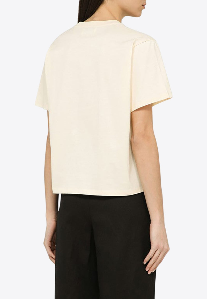 Short-Sleeved Crewneck T-shirt in Silk Blend