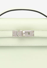 Kelly Pochette Clutch Bag in Vert Fizz Swift with Palladium Hardware