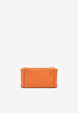 Mini Lindy 20 in Orange Clemence Leather with Gold Hardware