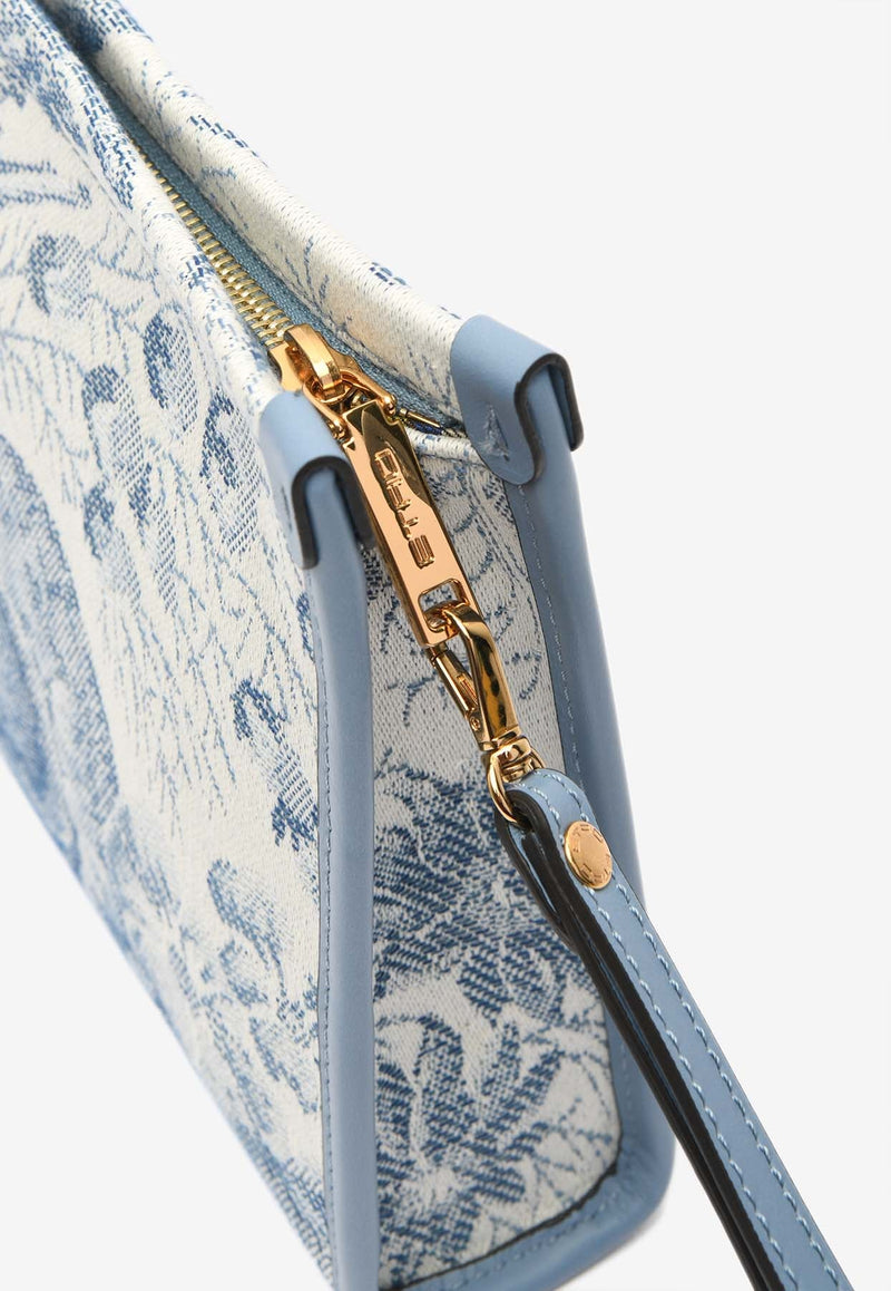 Medium Denim Jacquard Pouch Bag