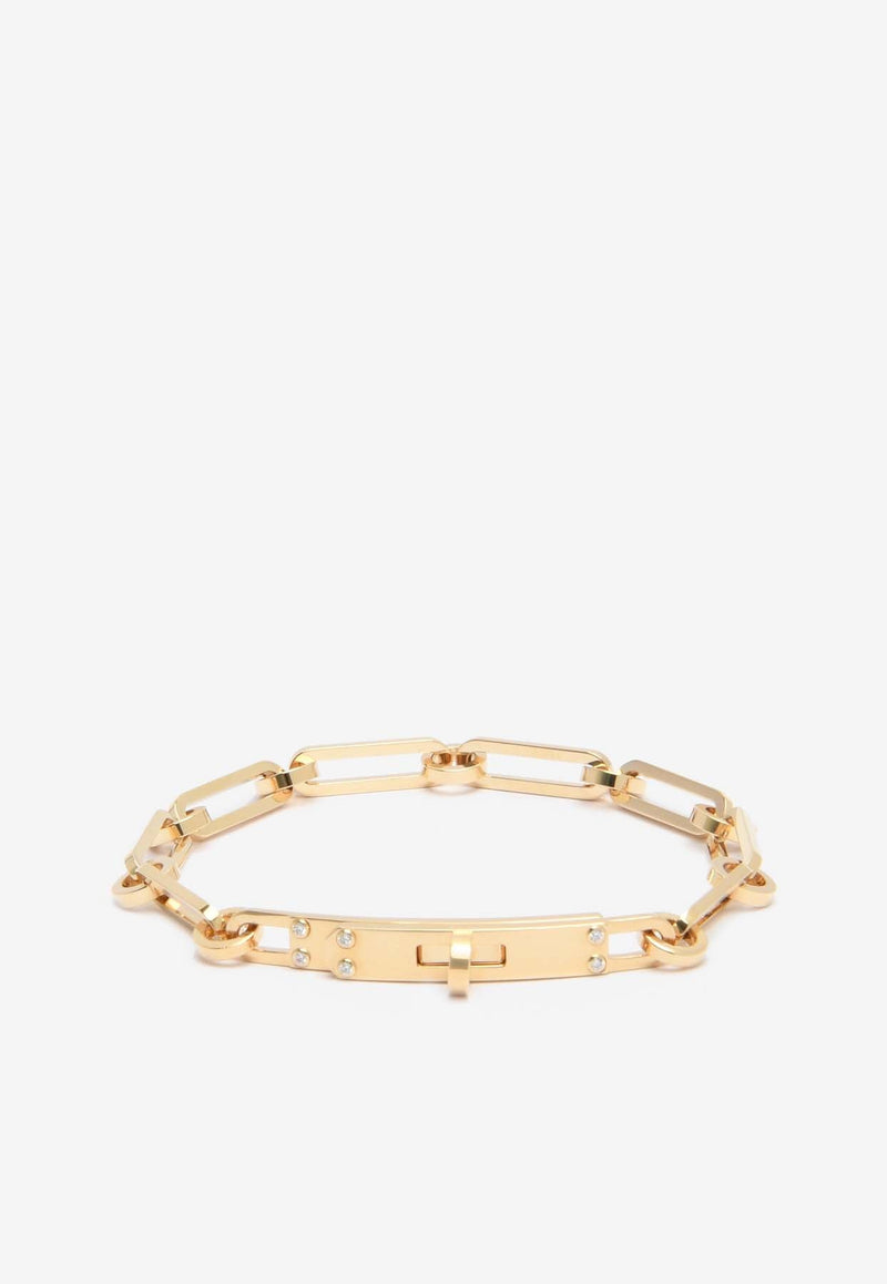 Kelly PM Chaine Bracelet in Yellow Gold and 6 Diamonds