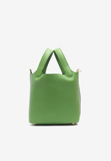 Picotin 18 in Vert Yucca Clemence Leather with Gold Hardware