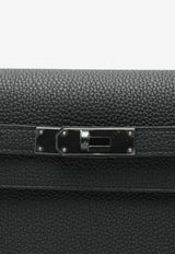 Kelly Depeches 25 Pouch in Black Togo with Monochrome Hardware