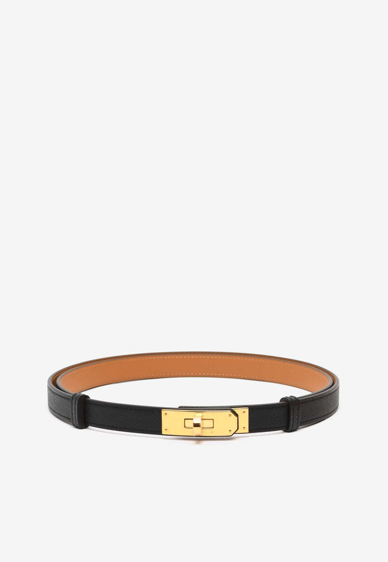 Kelly 18 Belt in Black Epsom Leather with Gold Buckle