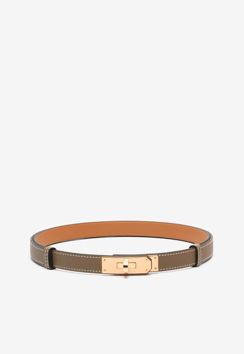 Kelly 18 Belt in Etoupe Epsom Leather with Rose Gold Buckle