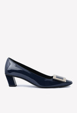 Belle Vivier 45 Metal Buckle Pumps in Patent Leather