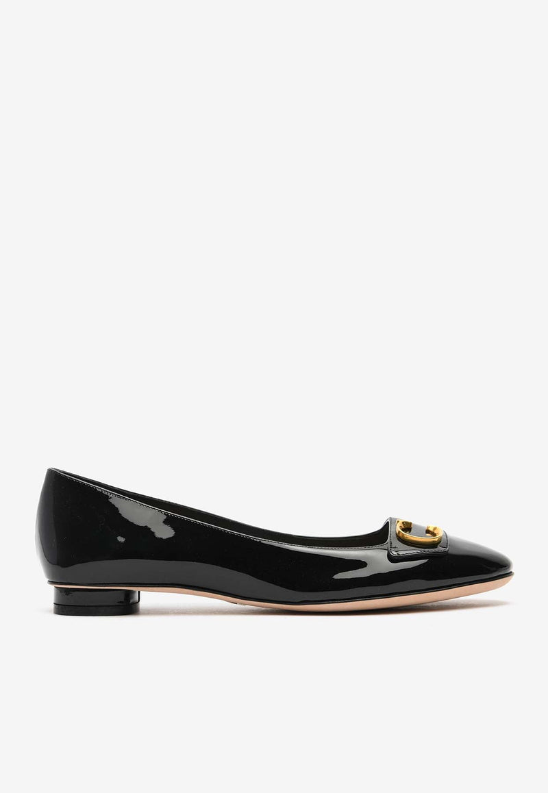 Logo Ballet Flats in Patent Leather