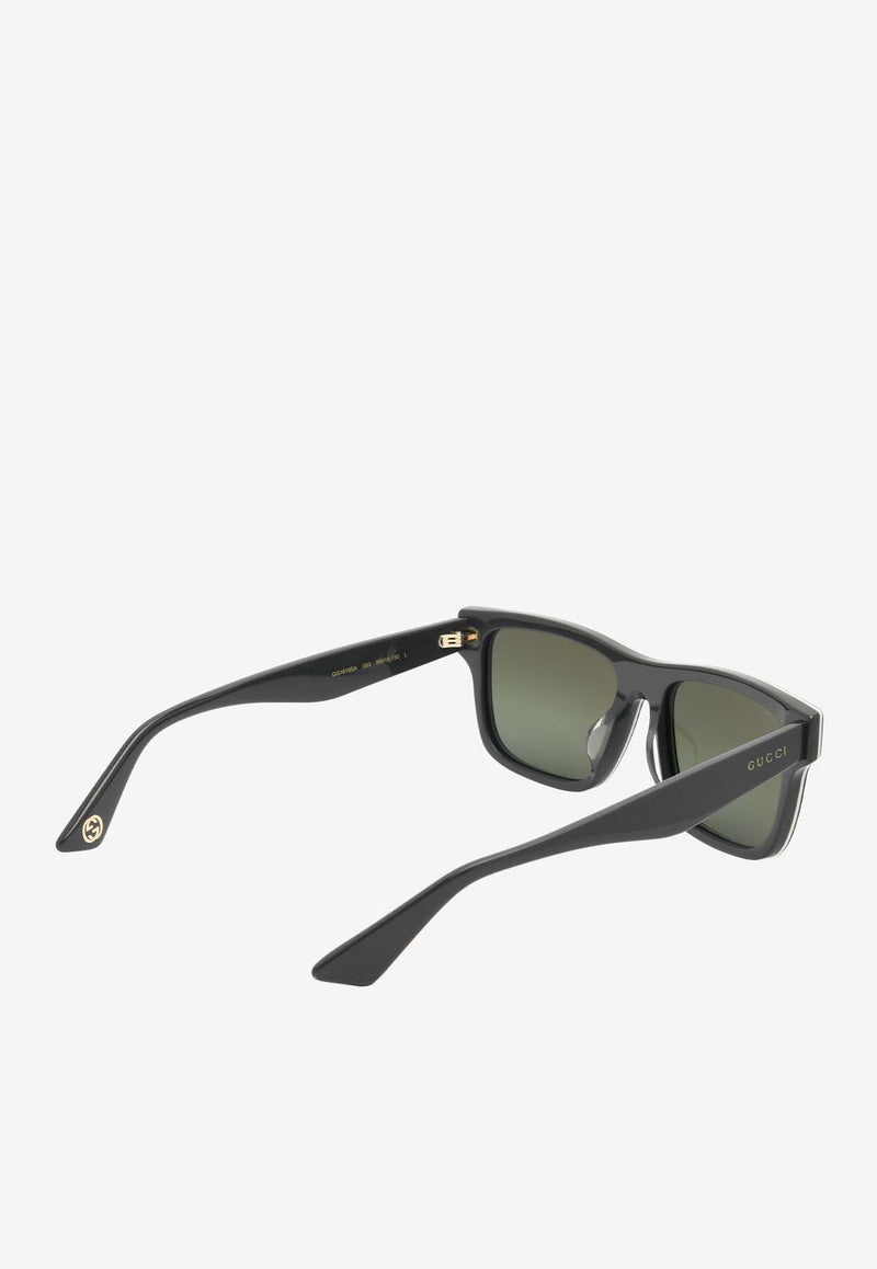 Logo Print Square Sunglasses