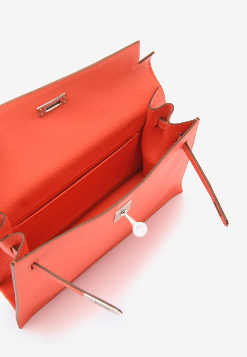 Kelly Danse in Orange Field Evercolor Leather with Palladium Hardware