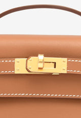 Kelly Pochette Clutch Bag in Gold Swift Leather with Gold Hardware