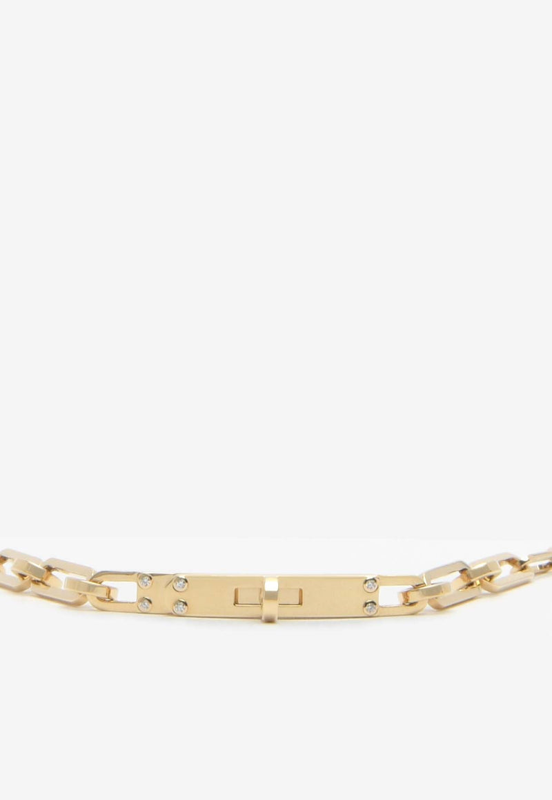 Kelly PM Chaine Double Bracelet in Gold and 6 Diamonds