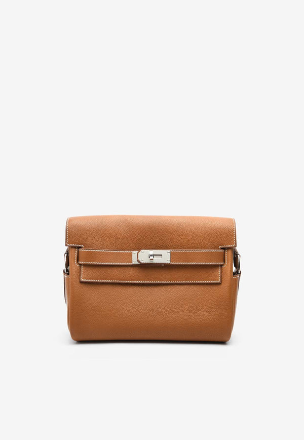 Kelly Messenger PM in Fauve Barenia Leather with Palladium Hardware