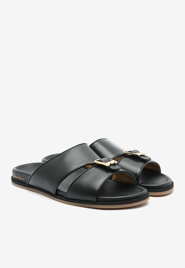 Erik Double Strap Leather Sandals