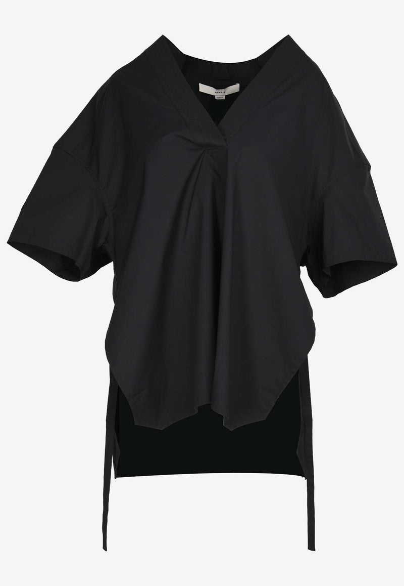 V-neck Asymmetric Blouse