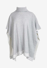 Logo Intarsia Turtleneck Poncho