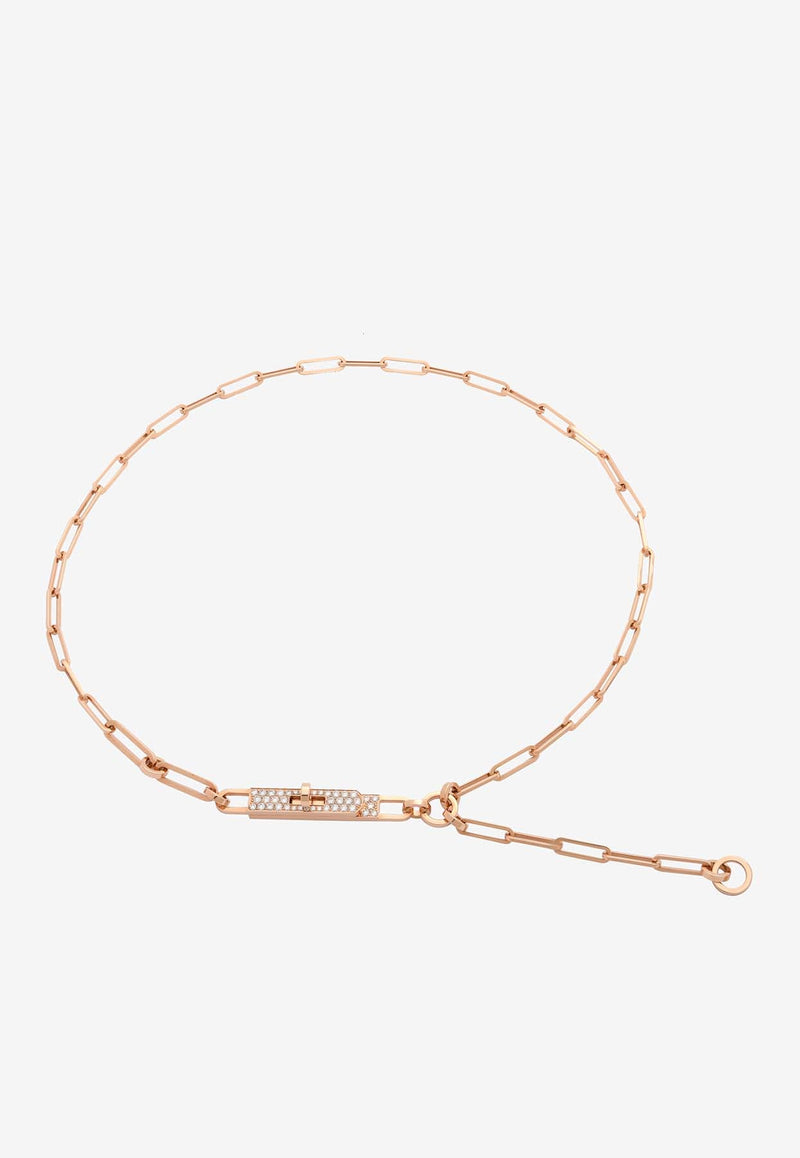 Kelly Chaine Lariat Necklace in Rose Gold and Diamonds