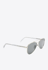 Logo Plaque Aviator Sunglasses