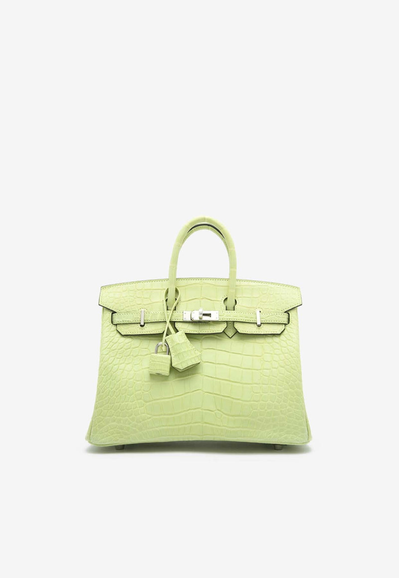 Birkin 25 in Jaune Bourgeon Matte Alligator with Palladium Hardware