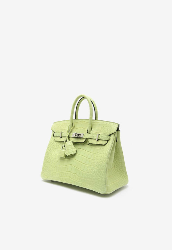 Birkin 25 in Jaune Bourgeon Matte Alligator with Palladium Hardware