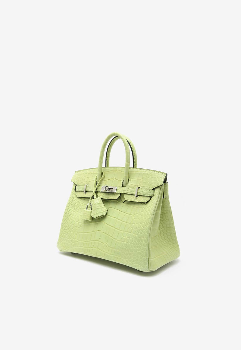 Birkin 25 in Jaune Bourgeon Matte Alligator with Palladium Hardware