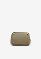 Picotin 18 in Etoupe Clemence Leather with Gold Hardware