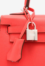 Kelly 25 Sellier in Rouge de Coeur Madame Leather with Palladium Hardware