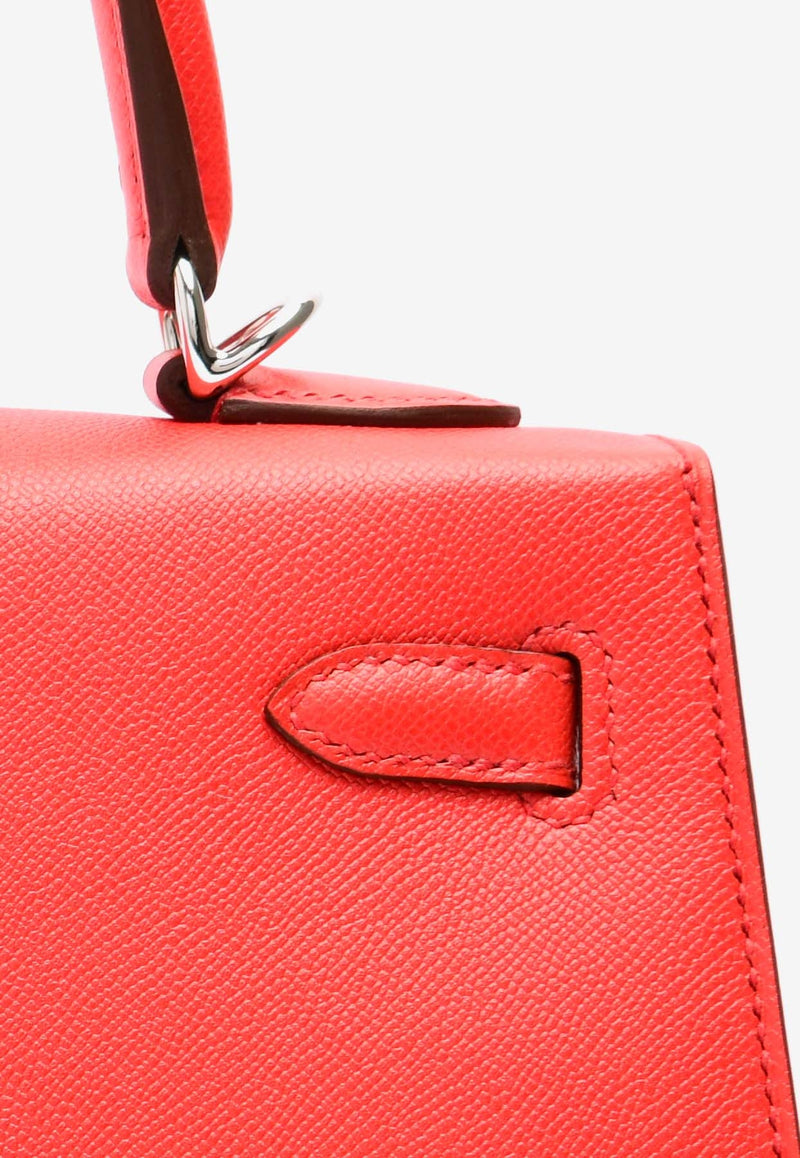 Kelly 25 Sellier in Rouge de Coeur Madame Leather with Palladium Hardware