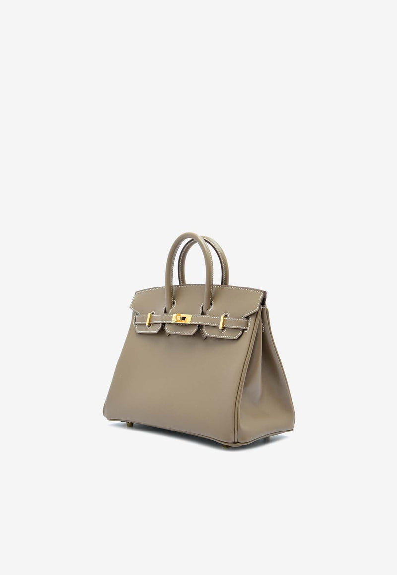 Birkin 25 in Etoupe Tadelakt Leather with Gold Hardware