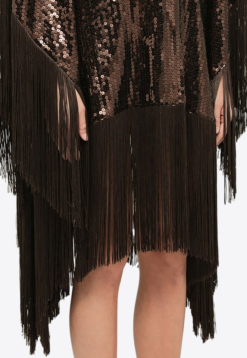 Sequined Fringed Mini Dress